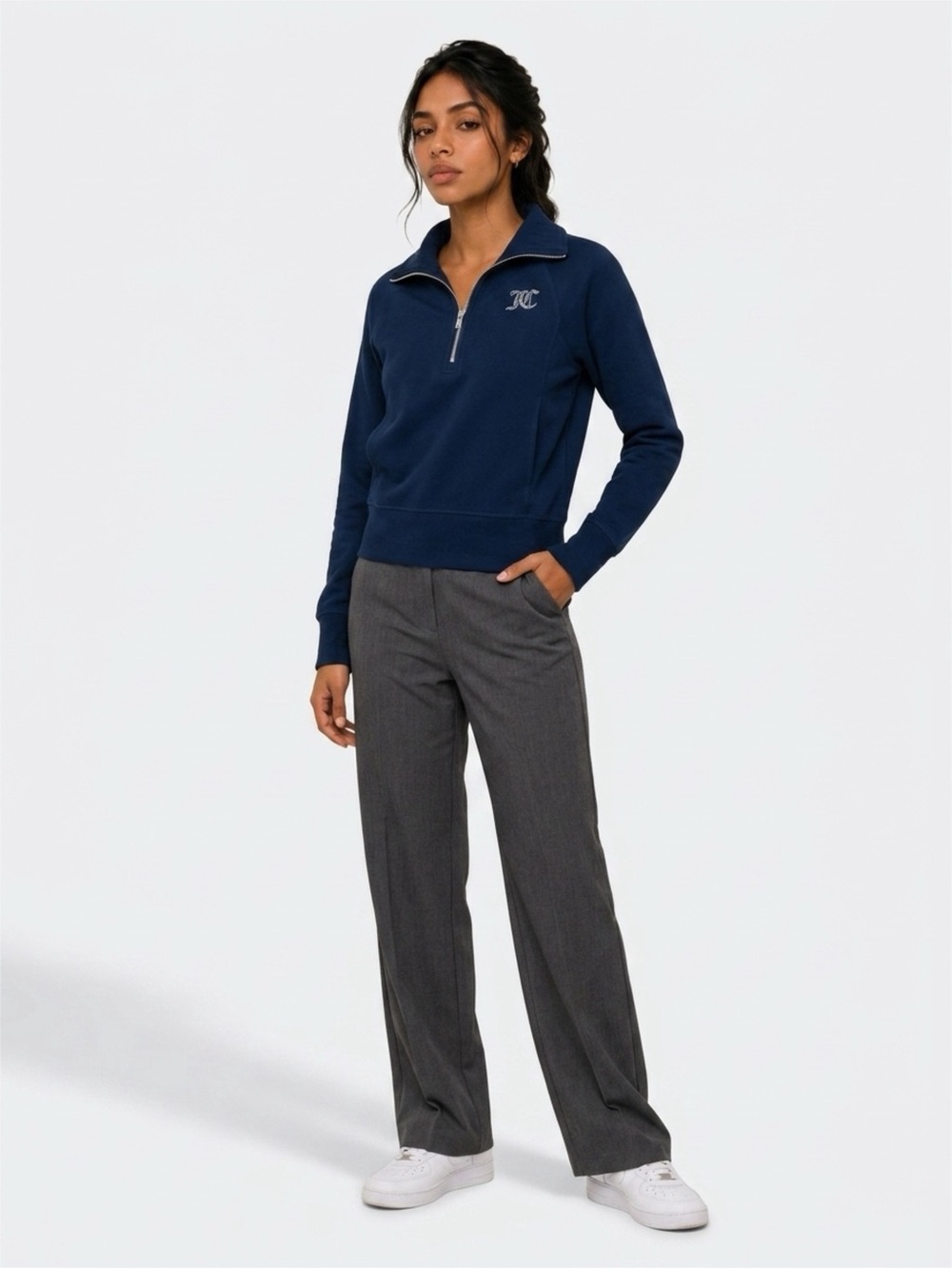 Juicy Couture Navy Half-Zip Pullover Sweatshirt